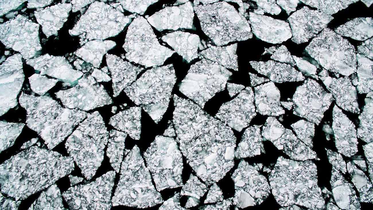 The shards of ice forming patches, viewed from a higher altitude